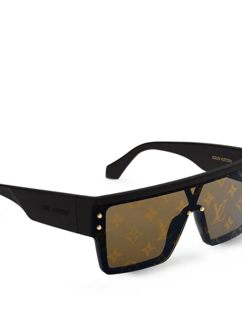 Louis Vuitton Shield Sunglasses in Black with Brown Monogram Lenses